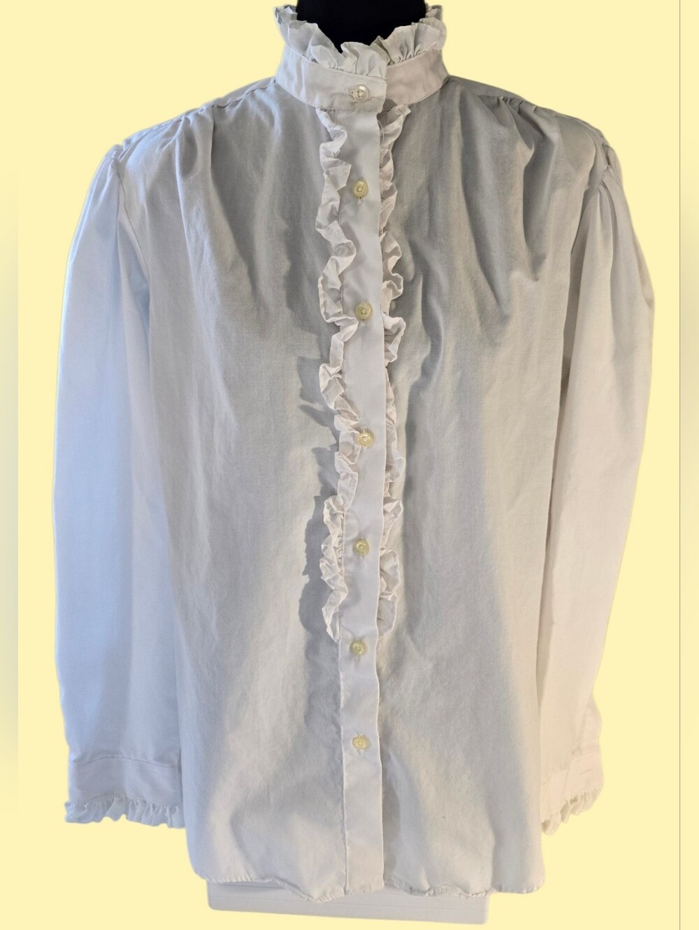 Vintage Pendleton Ruffled White Blouse